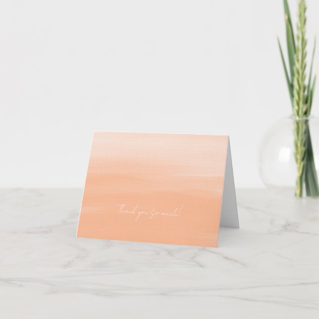 Pale Orange Watercolor Abstract Thank You Card (Front)
