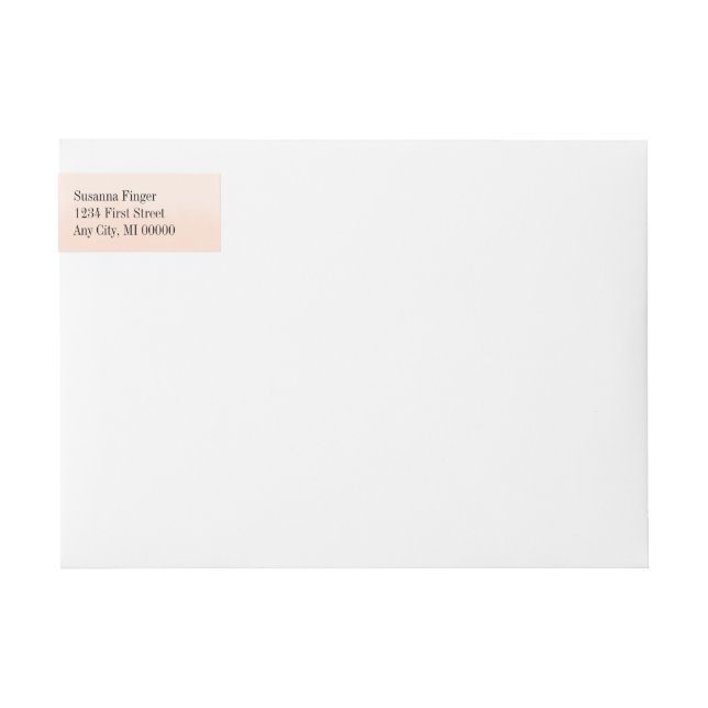 Pale Orange Watercolor Abstract Wrap Around Label (Front)