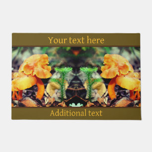 Pale Orange Wild Mushrooms Close Up Personalised Doormat