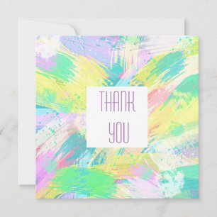 Pale Pastel Abstract Art Thank You Flat Card