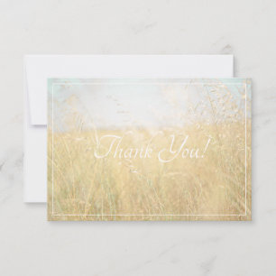 Pale Pastel Colours Field Thank You Flat Card