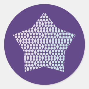 Pale Pastel Dream Honeycomb and Diamond star Classic Round Sticker