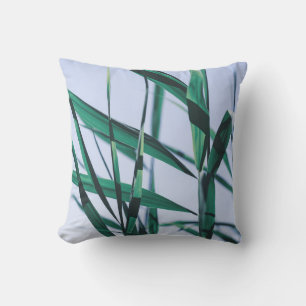 Pale Pastel Green Grass Reeds Cushion