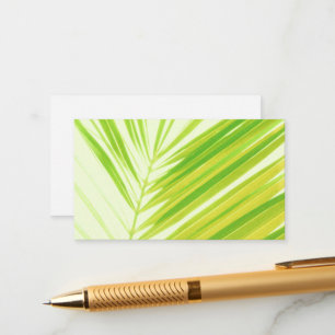Pale Pastel Green Palm Tree Leaves Enclosure Card
