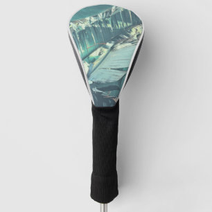 Pale Pastel Green Wild Banana Palm Leaves  Golf Head Cover