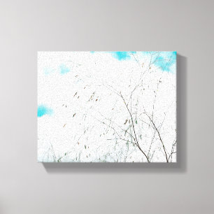 Pale Pastel Light Blue Turquoise Tree Brunches Sky Canvas Print