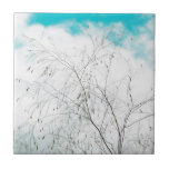 Pale Pastel Light Blue Turquoise Tree Brunches Sky Tile<br><div class="desc">Pale Pastel Light Blue Turquoise Tree Brunches Sky Ceramic Decorative Tile Tiles to add to your collection. A great gift / present idea for all who love happy positive vibes,  custom design personalised items,  nature,  organic theme,  soft colours etc.</div>