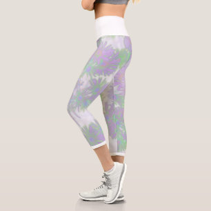 Pale Pastel Pink Purple Flowers Nature Leggings