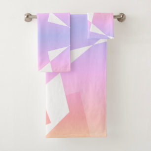Pale Pastel Purple Blue Abstract Art Bath Towels