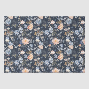 Pale Peach Blush Blue Bird  Tissue Paper