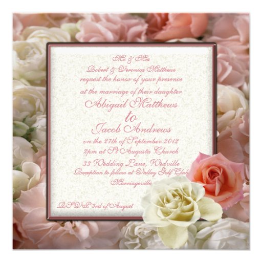 Peach And White Wedding Invitations 3