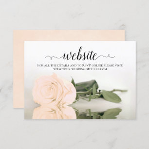 Pale Peach Rose Elegant Wedding Website Enclosure Card