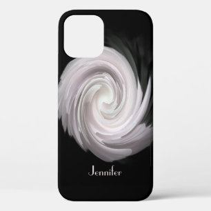 Pale Pink Abstract Swirl, Name, iPhone 12 Pro Case