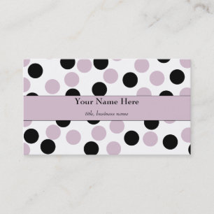Pale Pink and Black Polka Dot Business Card