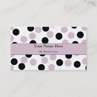 Pale Pink and Black Polka Dot Business Card