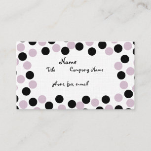 Pale Pink and Black Polka Dot Business Card