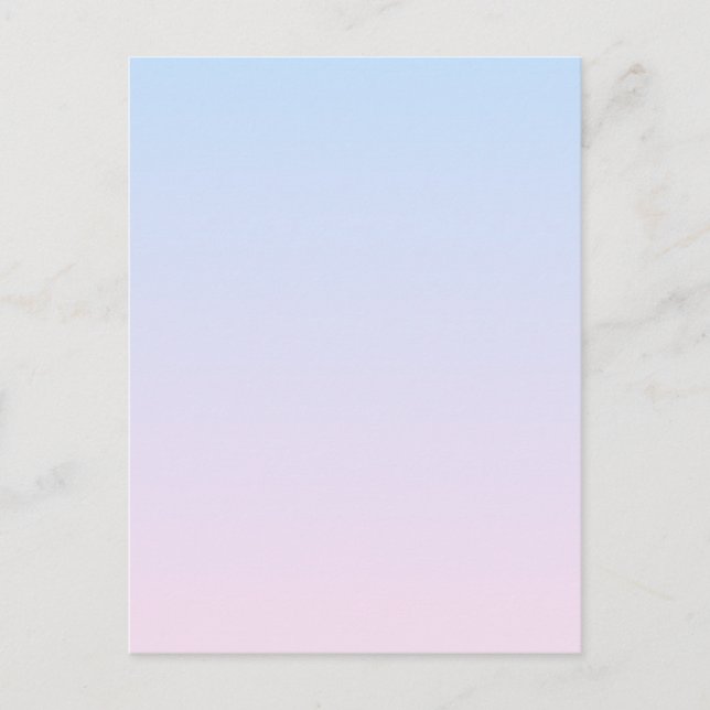 Pale Pink and Blue Gradient Background Postcard (Front)