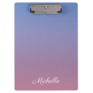 Pale pink and blue gradient ombre clipboard