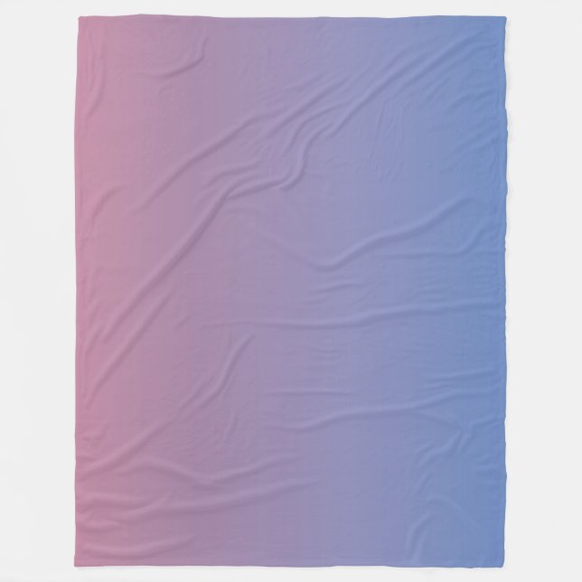Pale pink and blue gradient ombre fleece blanket (Front)