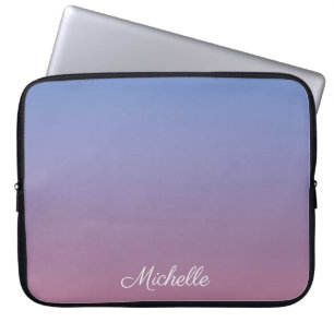 Pale pink and blue gradient ombre laptop sleeve