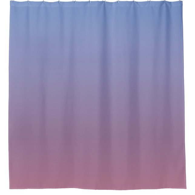 Pale pink and blue gradient ombre shower curtain (Front)