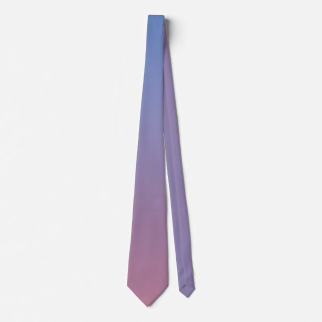 Pale pink and blue gradient ombre tie (Front)