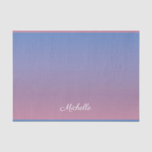 Pale pink and blue gradient ombre tissue paper