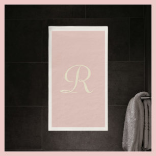 Pale Pink and Cream Monogrammed Paper Guest Napkin