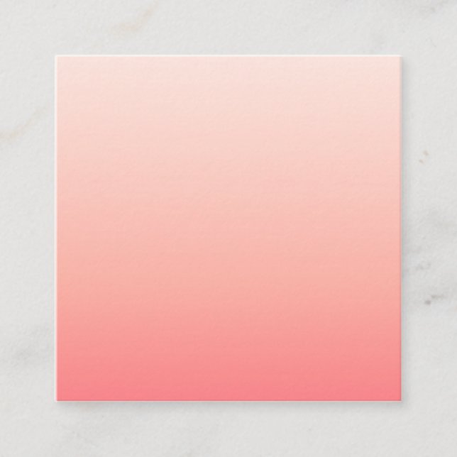 Pale pink and peach gradient square business card (Front)