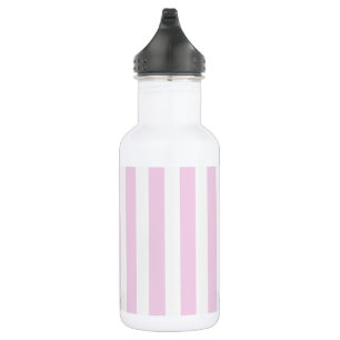 Pale pink and white candy stripes 532 ml water bottle