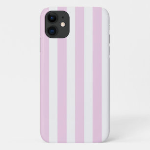 Pale pink and white candy stripes iPhone 11 case