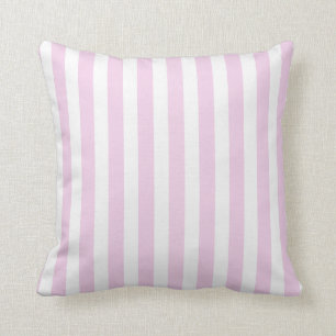 Pale pink and white candy stripes cushion