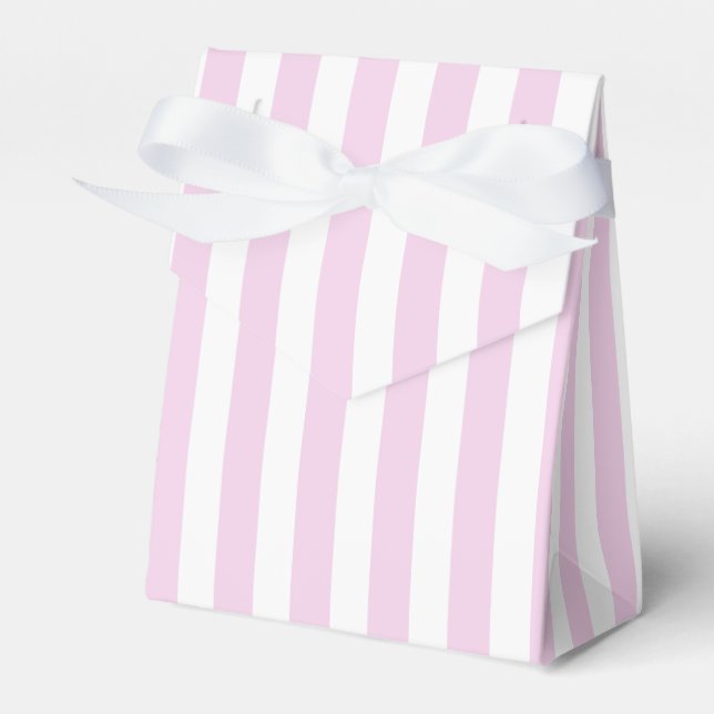 Pale pink and white candy stripes favour box (Front Side)