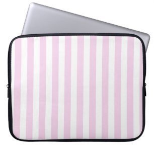 Pale pink and white candy stripes laptop sleeve