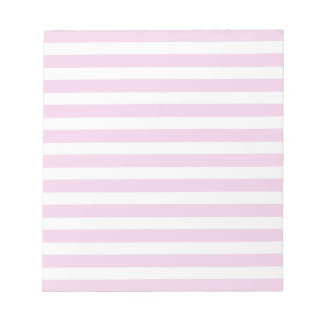 Pale pink and white candy stripes notepad