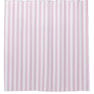 Pale pink and white candy stripes shower curtain