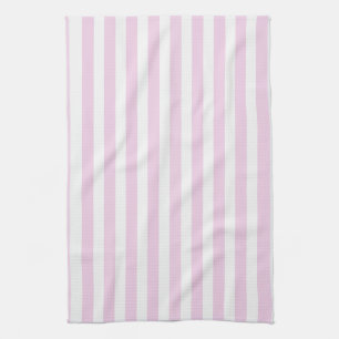 Pale pink and white candy stripes tea towel