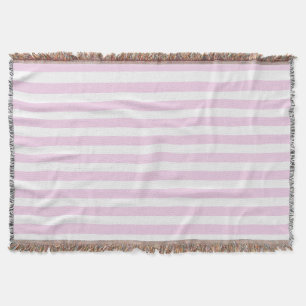 Pale pink and white candy stripes throw blanket
