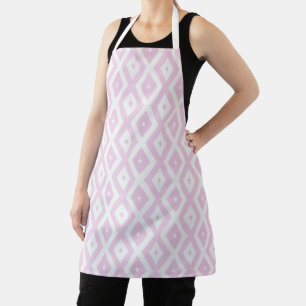 Pale pink and white diamond pattern apron