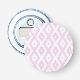 Pale pink and white diamond pattern bottle opener