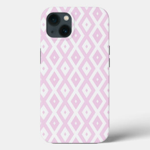 Pale pink and white diamond pattern Case-Mate iPho iPhone 13 Case