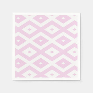 Pale pink and white diamond pattern napkin