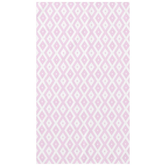 Pale pink and white diamond pattern tablecloth (Front)