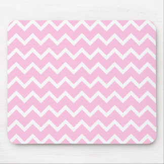 Pale Pink and White Zigzag Pattern. Mouse Mat