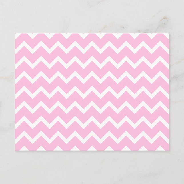 Pale Pink and White Zigzag Pattern. Postcard (Front)