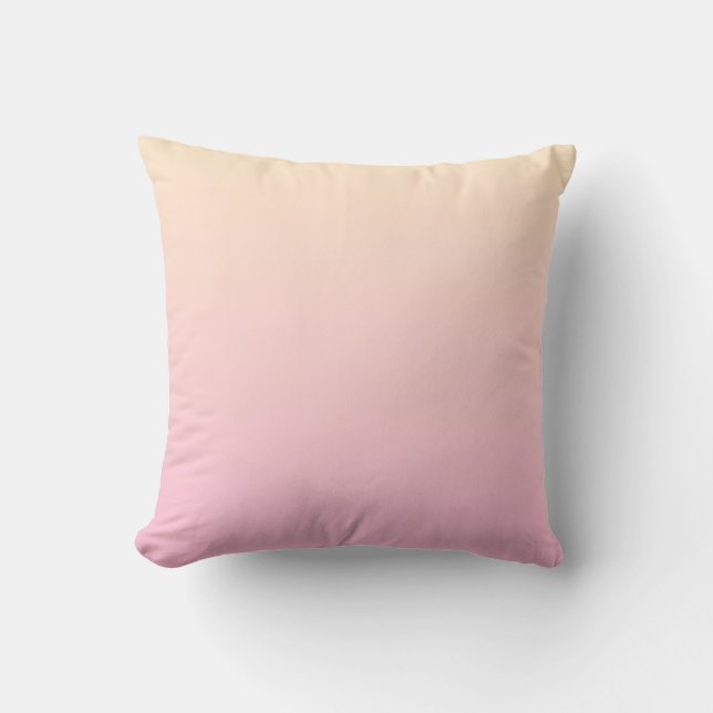 Pale pink and yellow gradient background cushion (Front)