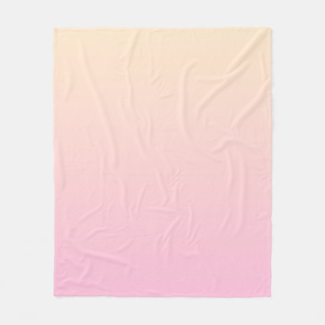 Pale pink and yellow gradient background fleece blanket (Front)