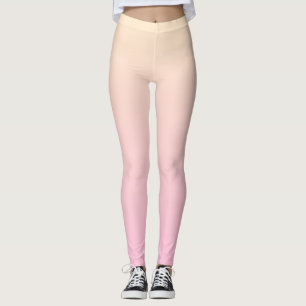 Pale pink and yellow gradient background leggings