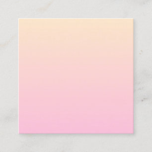 Pale pink and yellow gradient background square business card