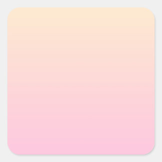 Pale pink and yellow gradient background square sticker
